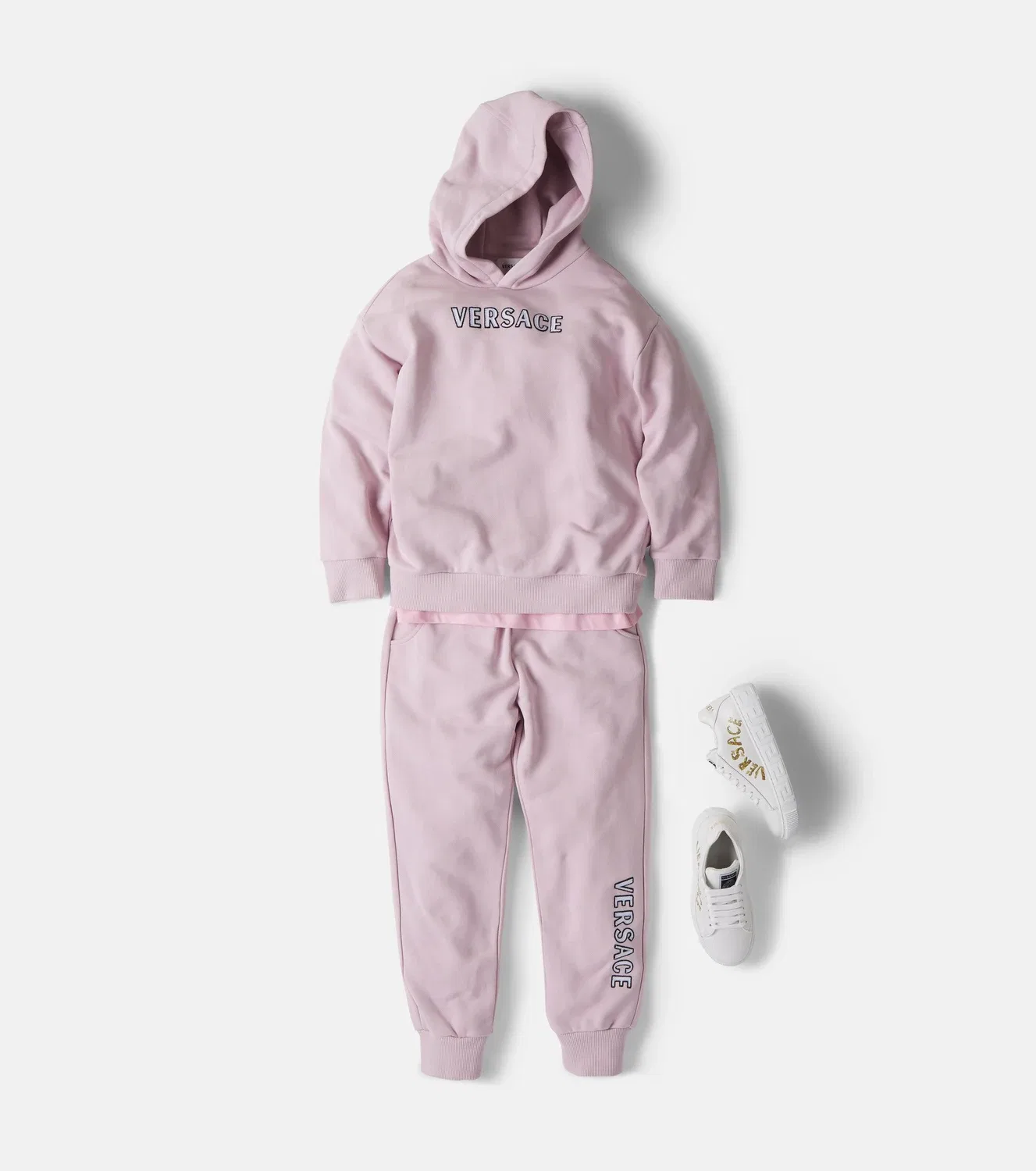 Толстовка из хлопкового джерси с вышитым логотипом Versace Kids, розовый — фото 2