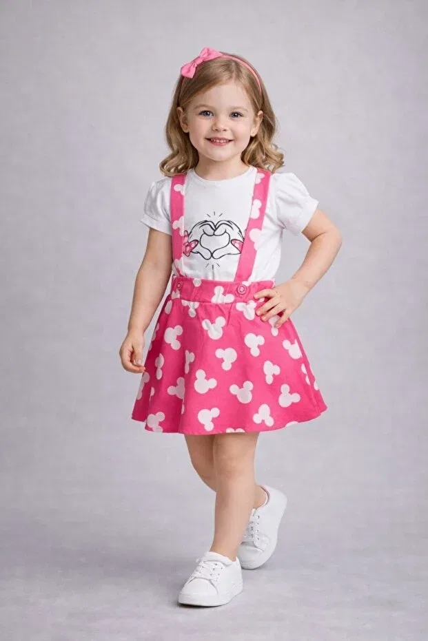 Детский комплект для девочек из поплина с принтом Slopet Beray Bebe, Fuchsia