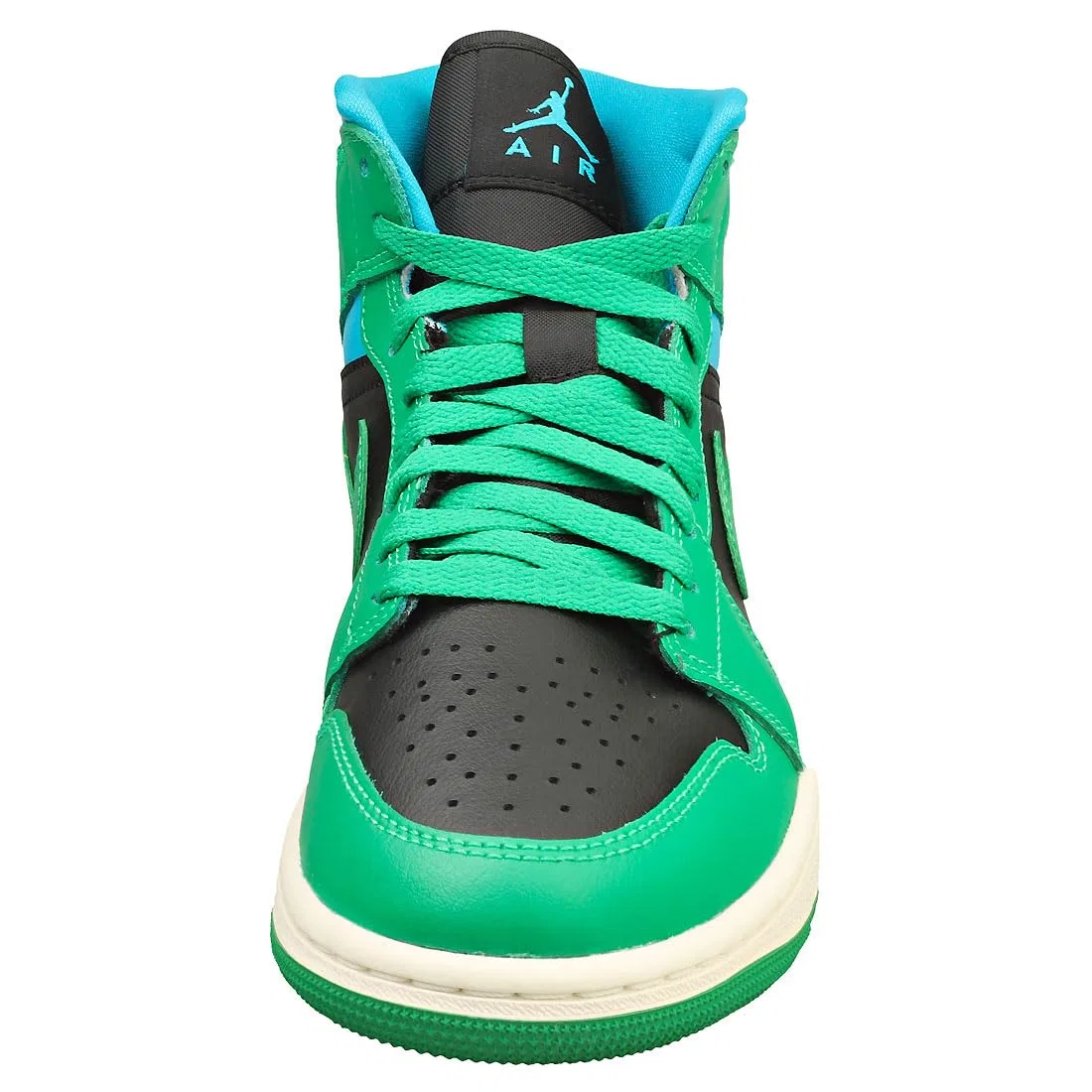 Детские кроссовки для мальчиков кожаные Jordan 1 Mid Se NIKE, Particle Grey Neutral Grey White College Grey — фото 3