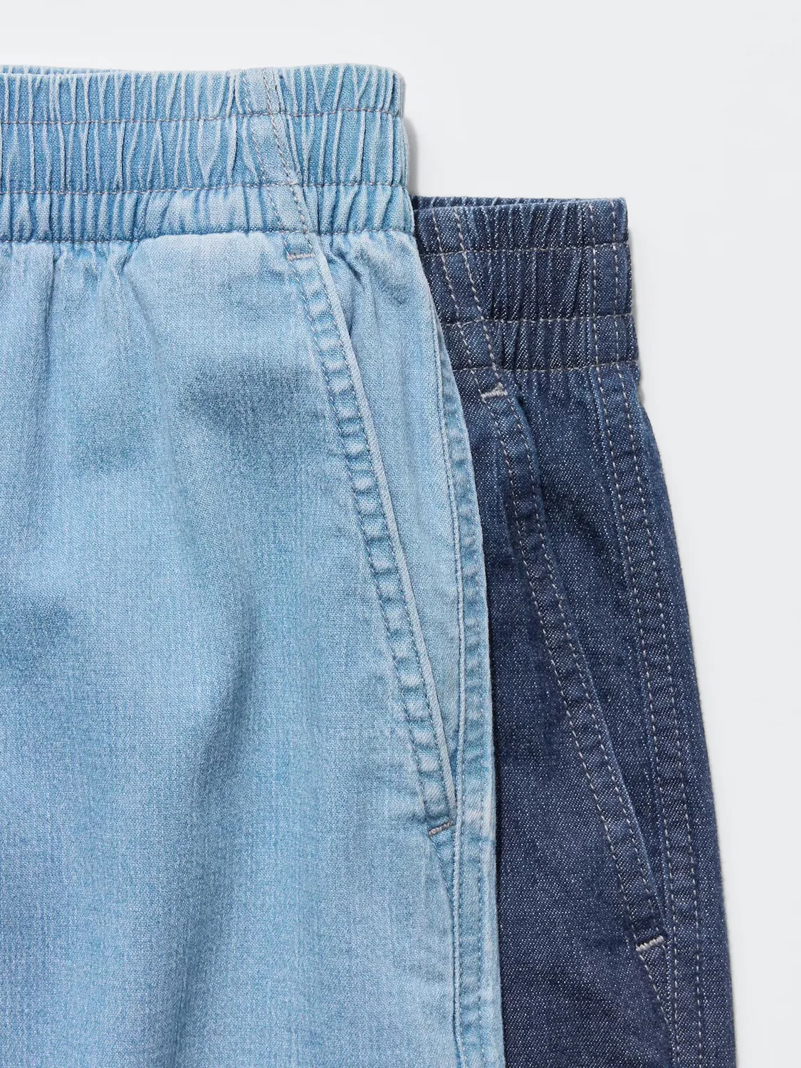 Шорты Uniqlo, эластичные, джинсовые, синие — фото 4