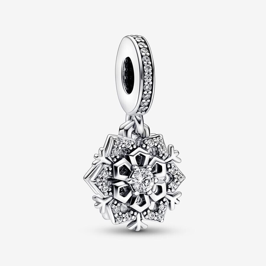 

Шарм-подвеска Pandora Moments Sparkling Snowflake Double, серебро