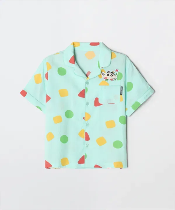 Пижама с коротким рукавом, Crayon Shin-chan, Spao Kids, мята — фото 2
