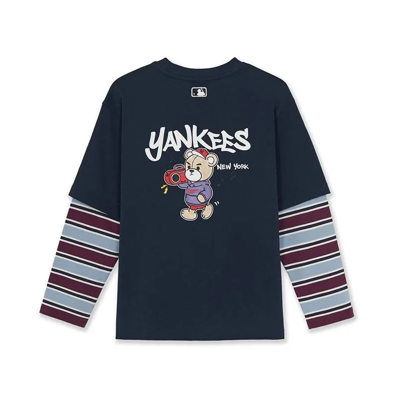 Детская футболка с круглым вырезом Navy Blue MLB KIDS — фото 3