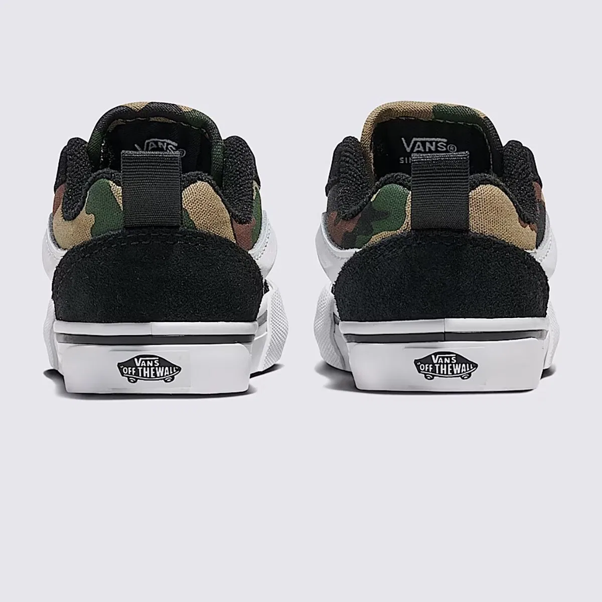 Детские кеды для мальчиков с эластичной шнуровкой Knu Skool Elastic Lace Shoe Vans, Camo Black/Green — фото 2