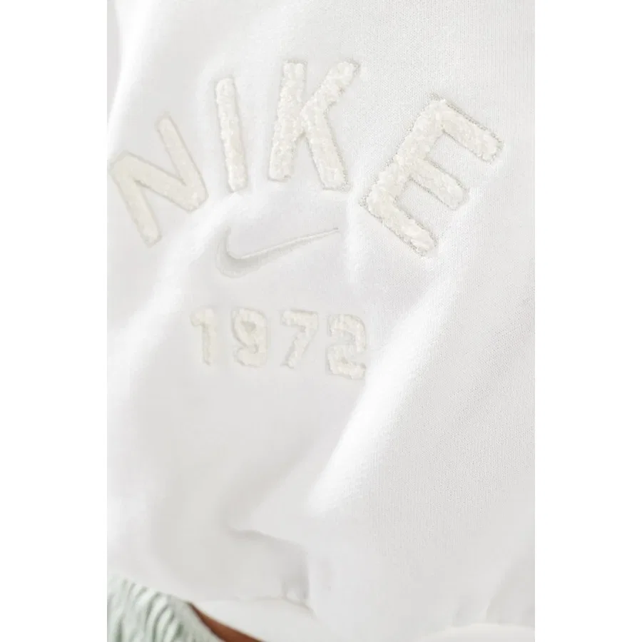 Женский свитшот-кроп с длинным рукавом, свободный крой, Nike Sportswear Collection SS Fleece Crew, Nike, Крой Белый — фото 3
