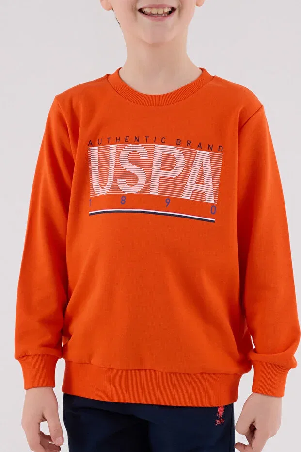 Детский комплект спортивного костюма для мальчиков Licensed U.S. Polo Assn., Orange — фото 4