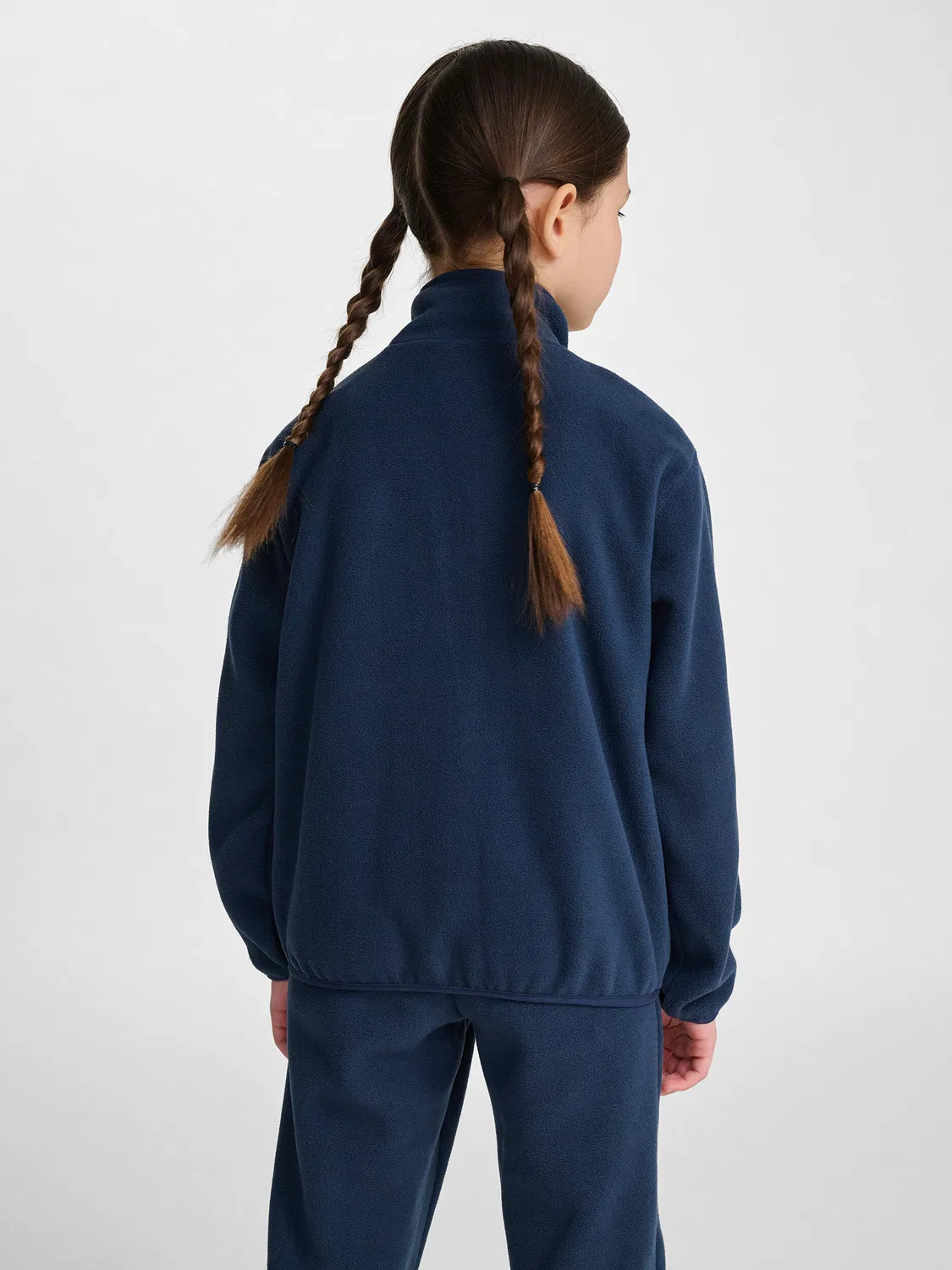 Детская флисовая куртка с молнией Hmljr Fleece Zip Jacket Bee Hummel, BLAU Navyblau Gletscherblau — фото 2