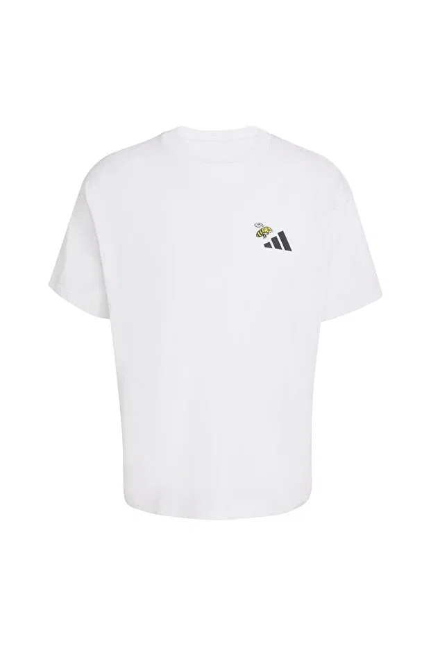 Женская спортивная футболка с принтом Adidas, White — фото 4
