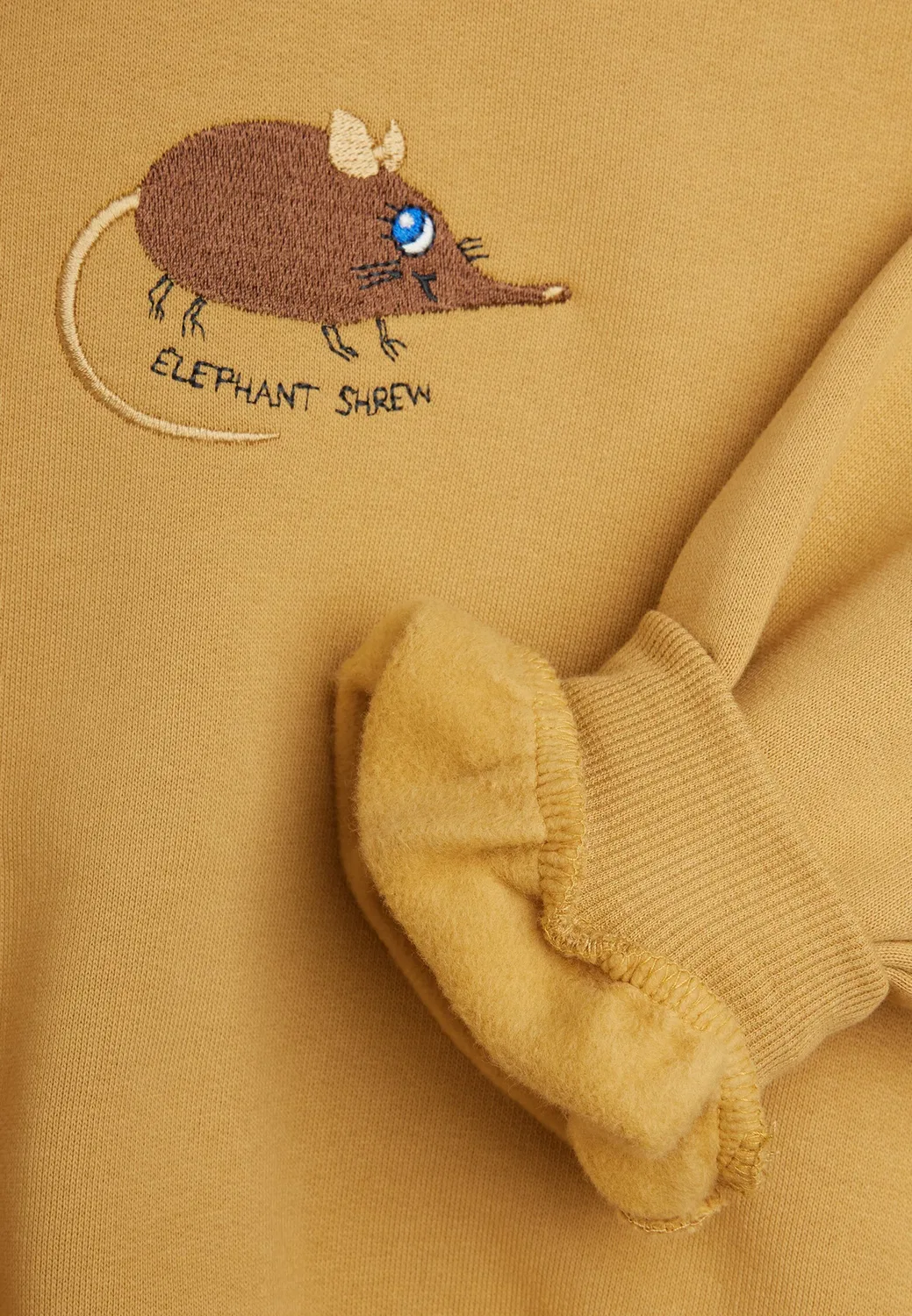 Толстовка унисекс с изображением землеройки и слона Mini Rodini, Beige — фото 3