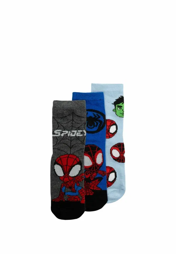 Носки из 3 пар, дышащие, Spiderman Socken Spidey Sneakersocken Sneaker Sockchen Marvel, Grau/Blau, синий/серый