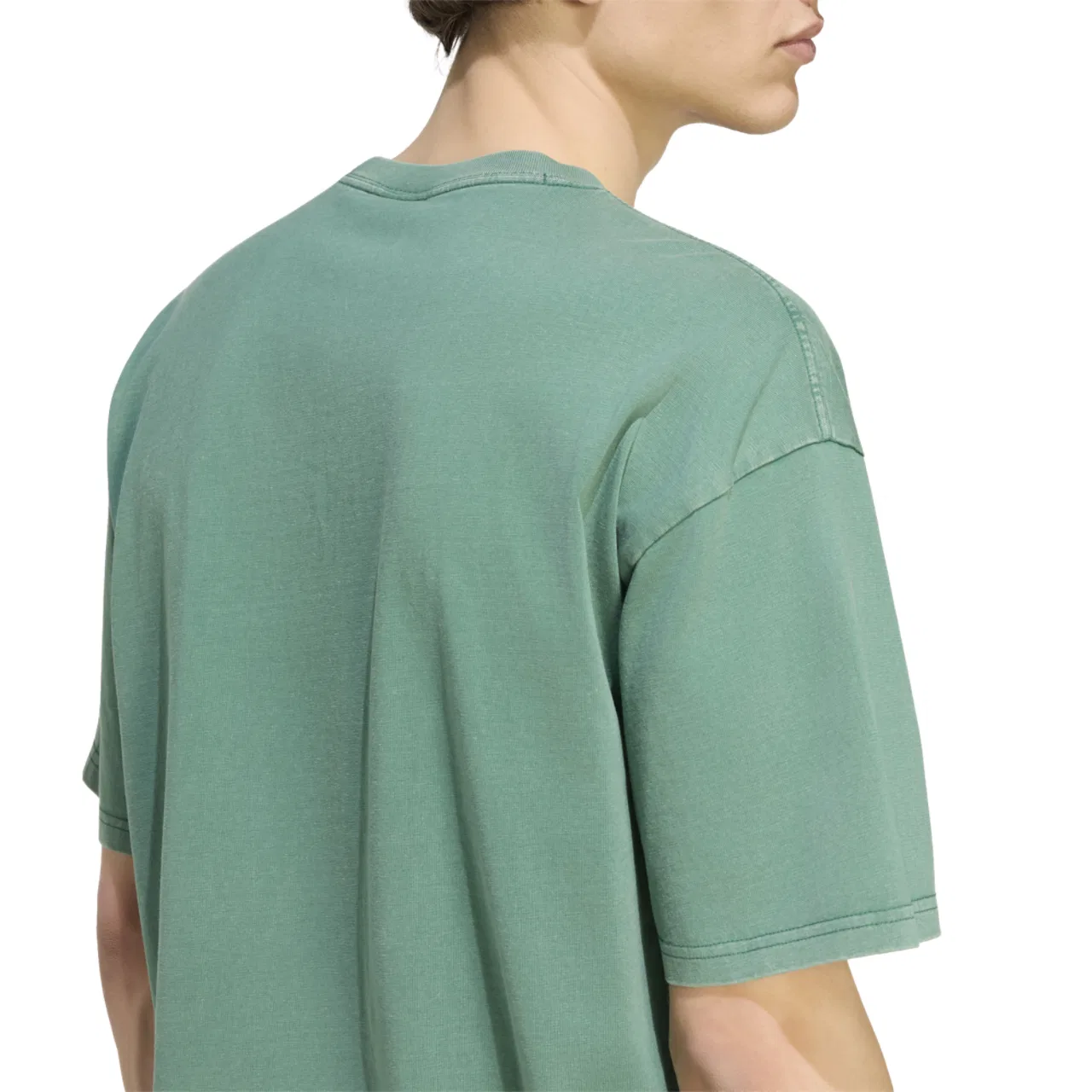Футболка мужская Trefoil Ess Washed Loose Shoulder Tee Adidas, цвет Collegiate Green — фото 4