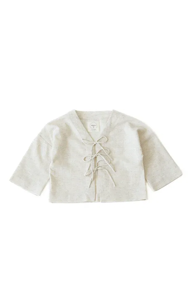 Детская рубашка для мальчиков льняная Bienvenu Baby, Cream Color — фото 3