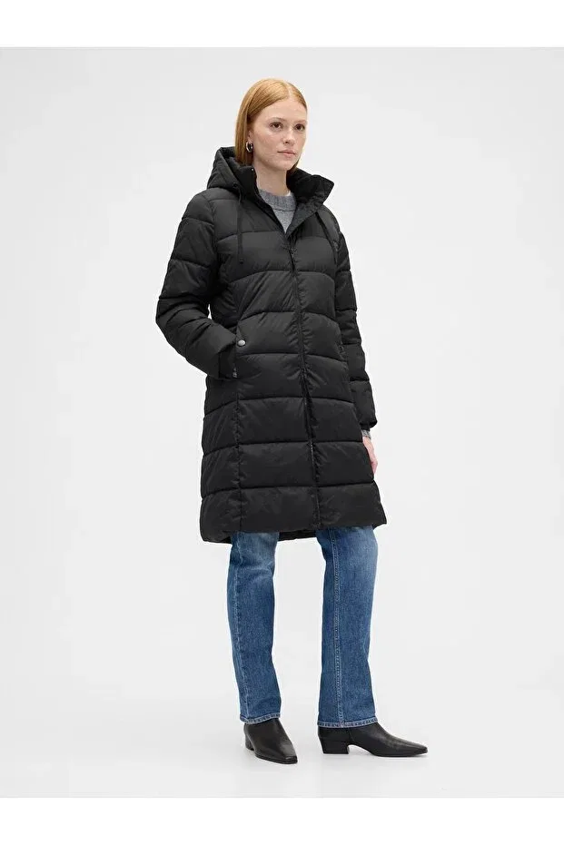 Женское пуховое пальто без рукавов Gap, Black-000