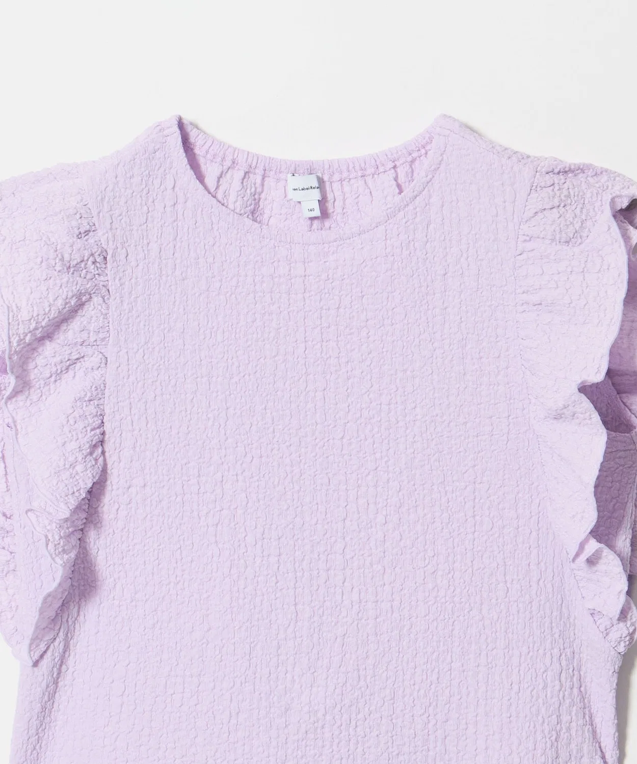 Детский комплект из топа и шорт с рюшами, модель Pukupuku Frill, green label relaxing, Лиловый — фото 4