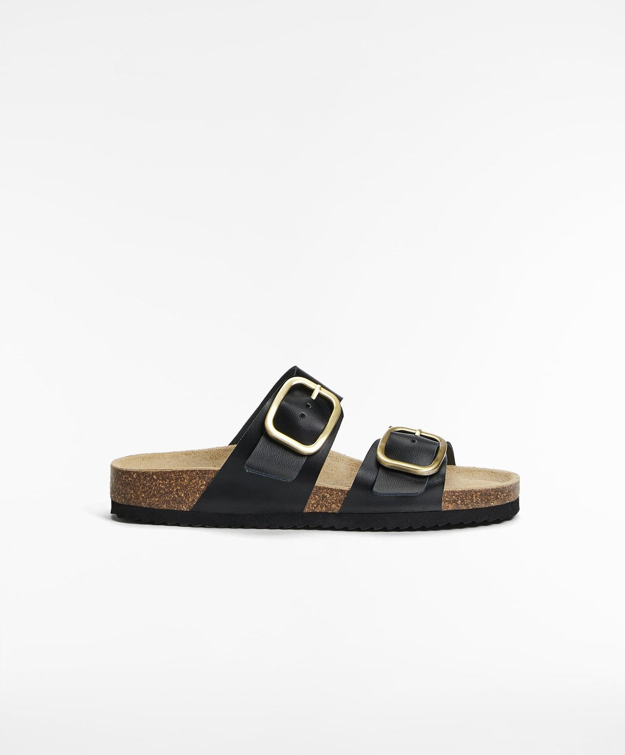 

Сандалии Oysho Leather With Buckle, черный