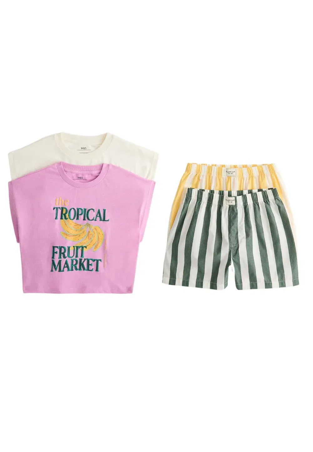 Комплект из 2 пижам унисекс Marks & Spencer, Pink Mix