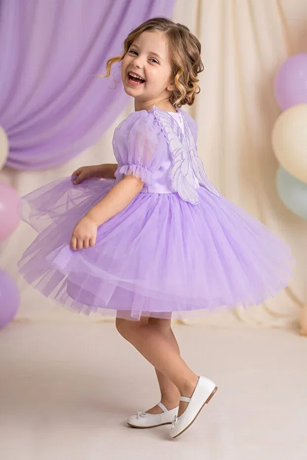 Детское платье для девочек с коротким рукавом Prom Baby Animals, Purple