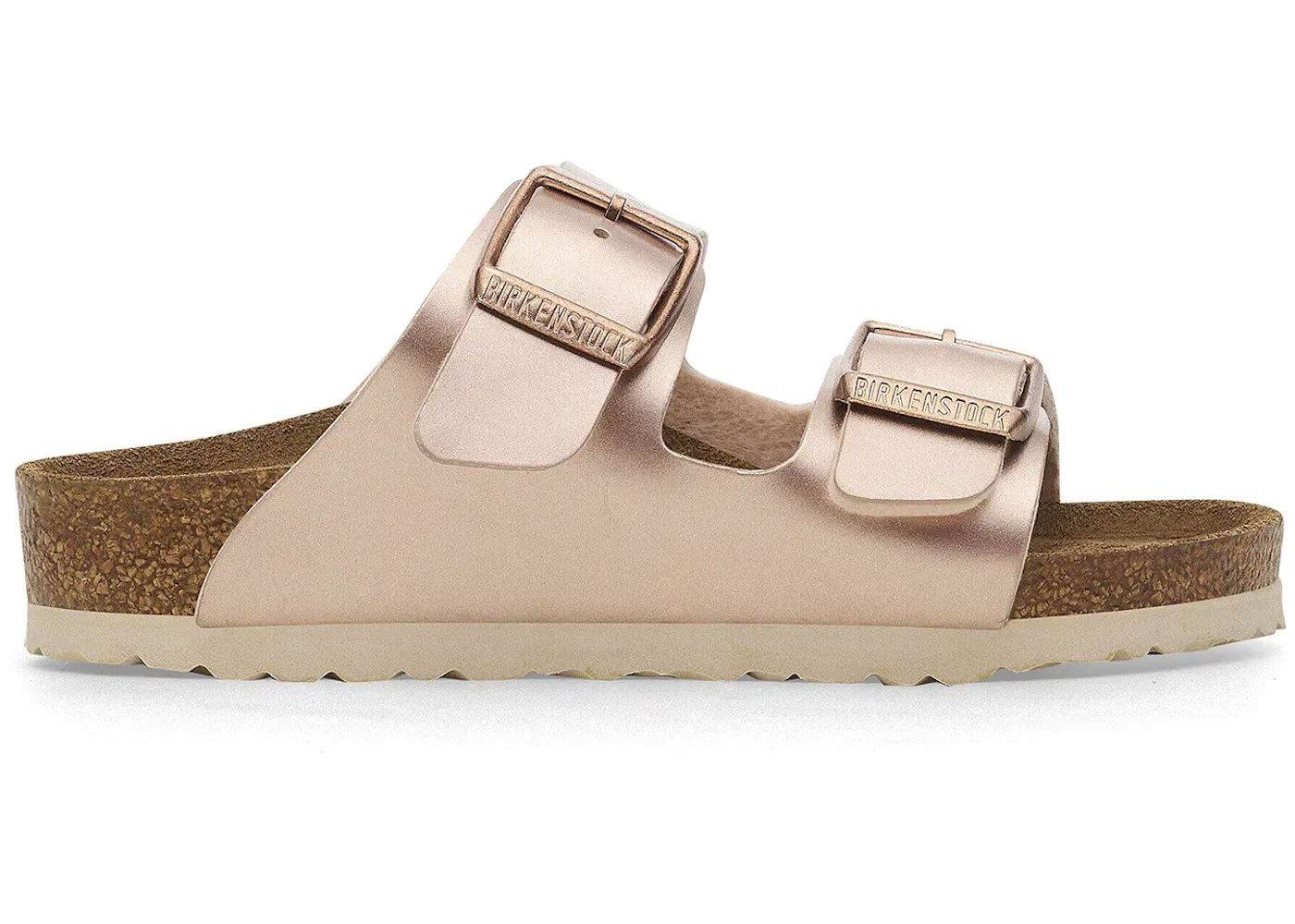 Детские сандалии с регулируемыми ремешками Birkenstock Arizona Birko-Flor, Electric Metallic Copper