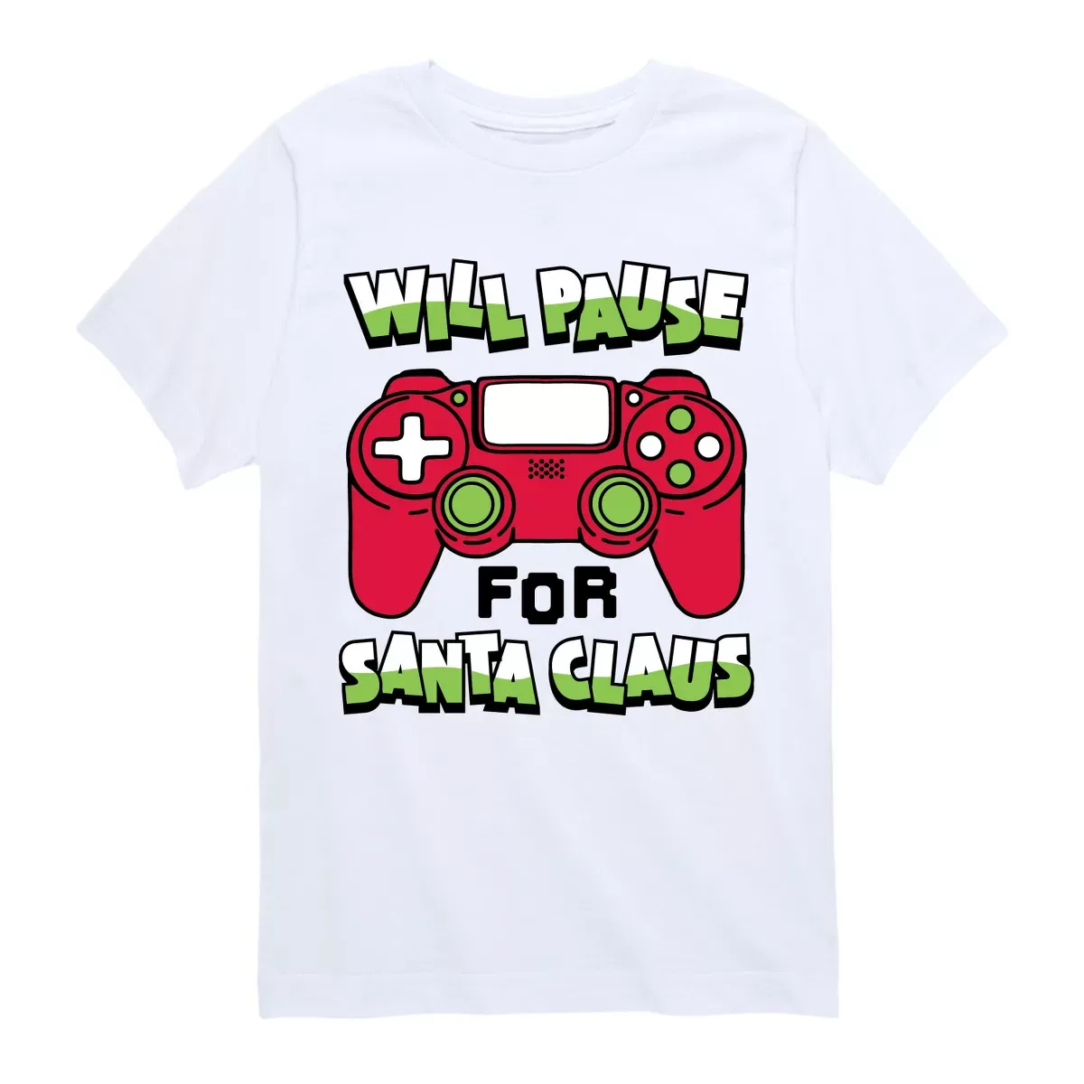 Детская футболка для мальчиков с коротким рукавом Will Pause For Santa Claus Instant Message, White
