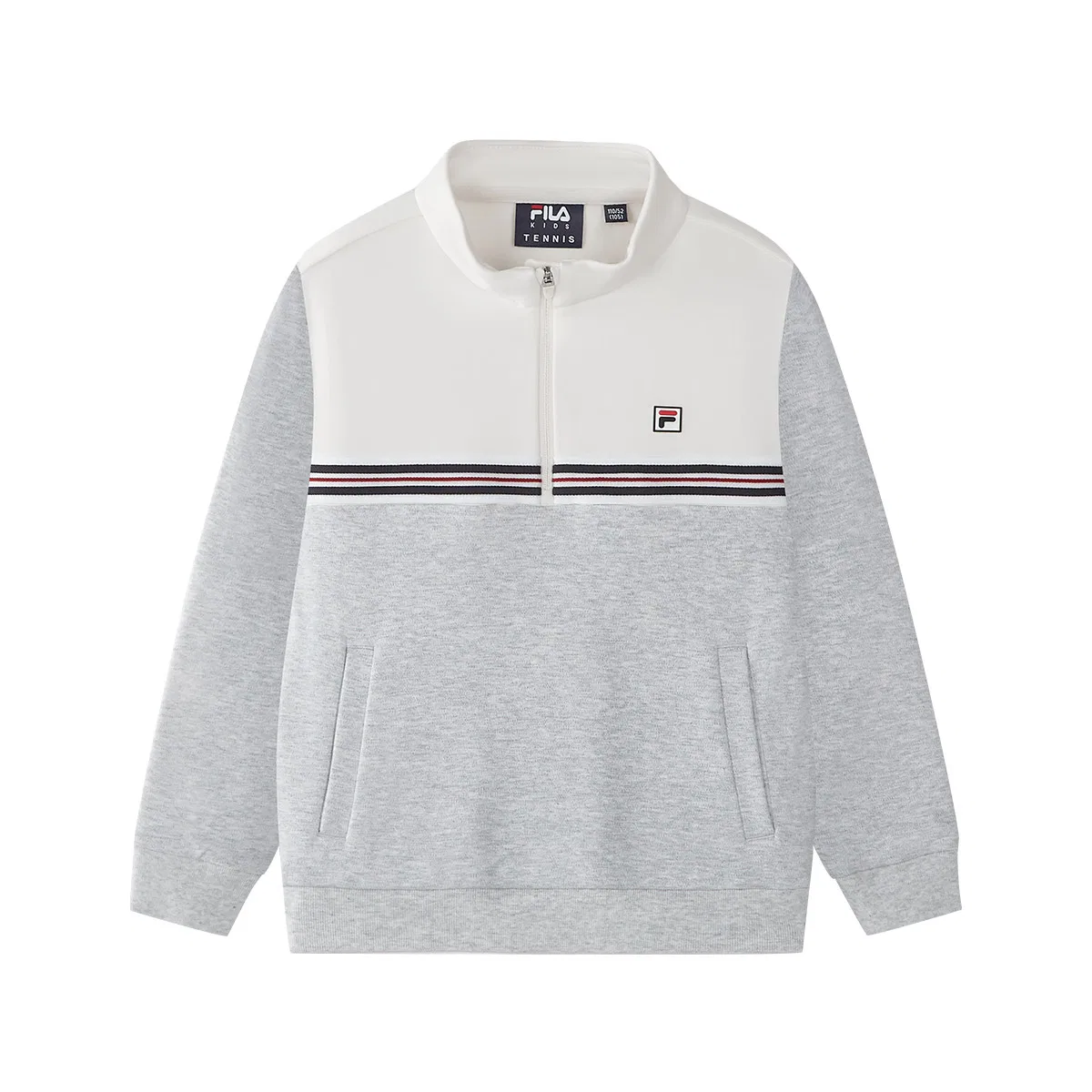 Детский свитшот с полугольфом FILA KIDS Vintage Heather Gray