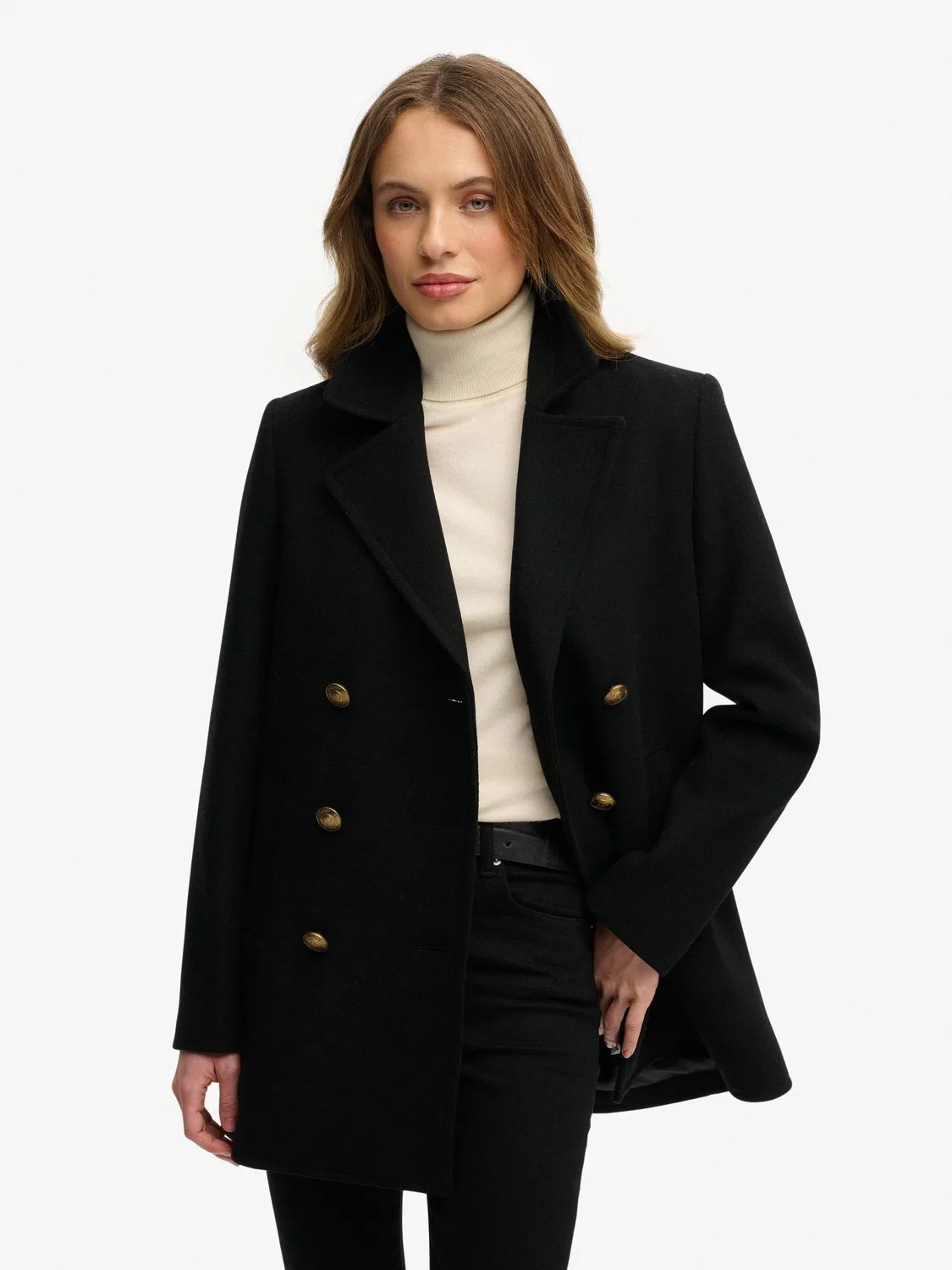 Пальто двубортное Superdry Black