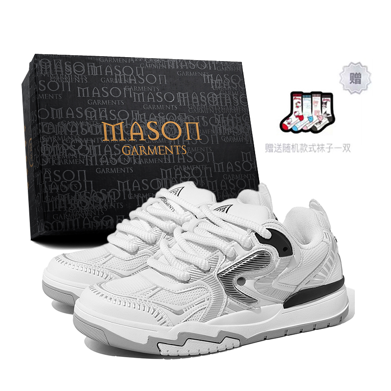 

Masongarments Увеличенные амортизирующие износостойкие легкие низкие скейтерские кроссовки унисекс эксклюзивная коробка - Panda White, цвет Panda White