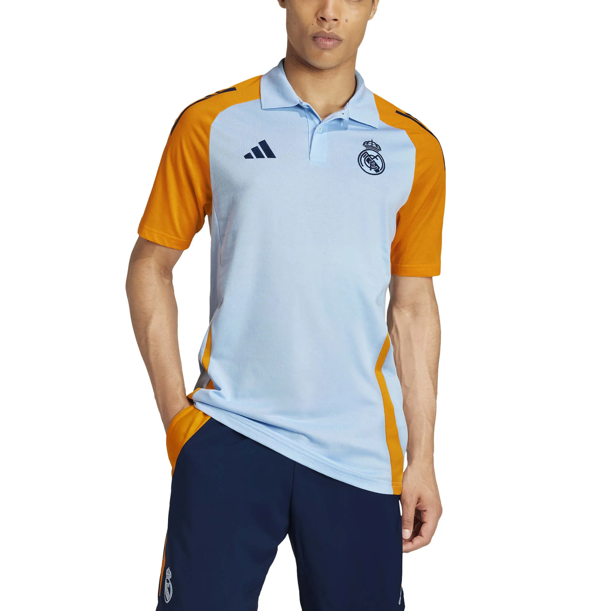 Футболка Real Madrid мужская Adidas, синий/оранжевый — фото 3