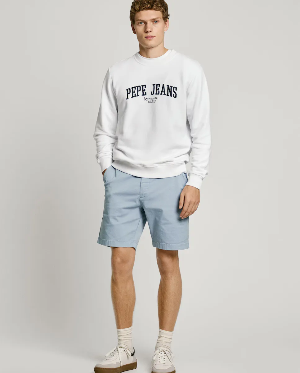 

Мужские шорты-бермуды чинос из твиловой ткани Pepe Jeans, голубой