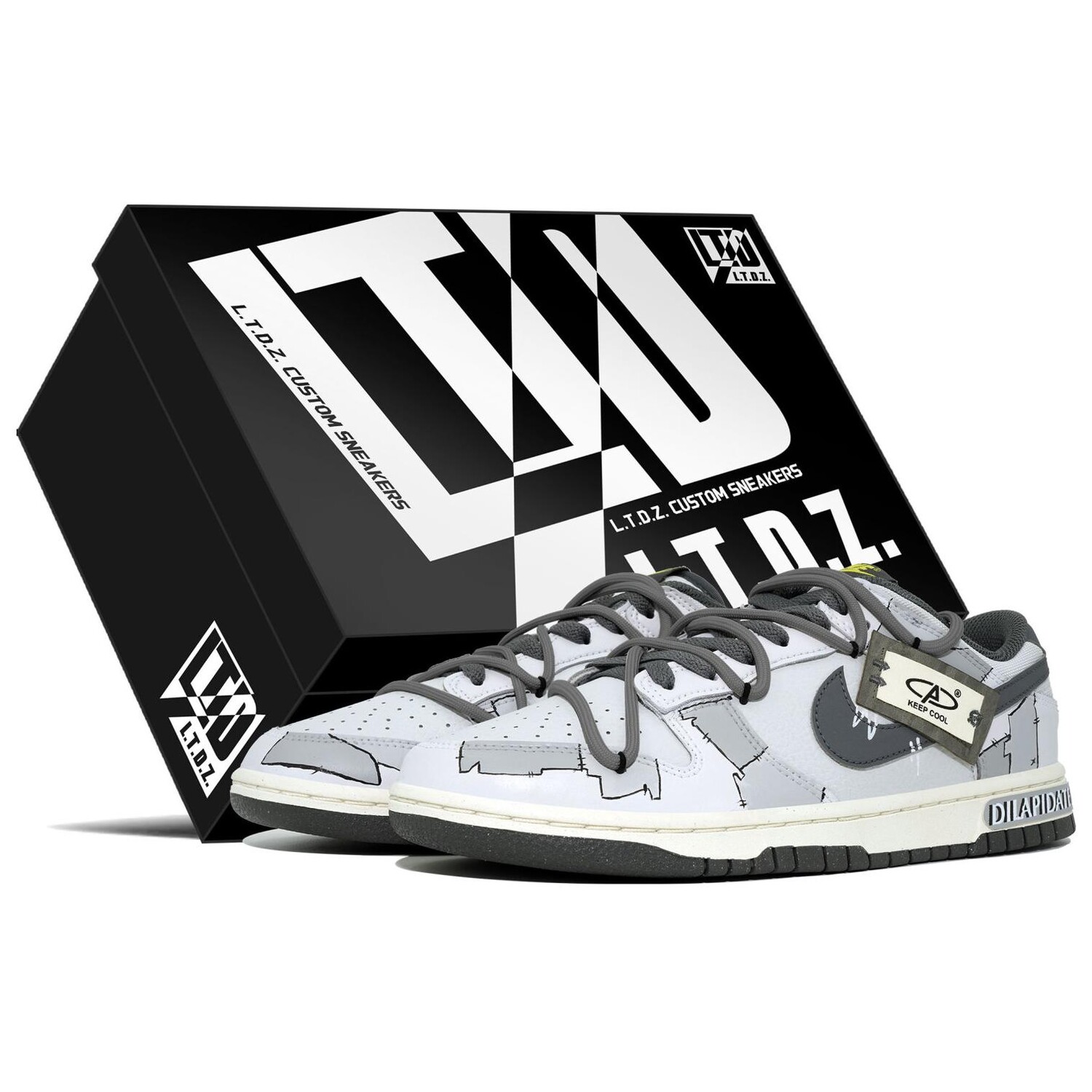

Кроссовки Nike Dunk Skateboarding Shoes Men Low-top White, серый
