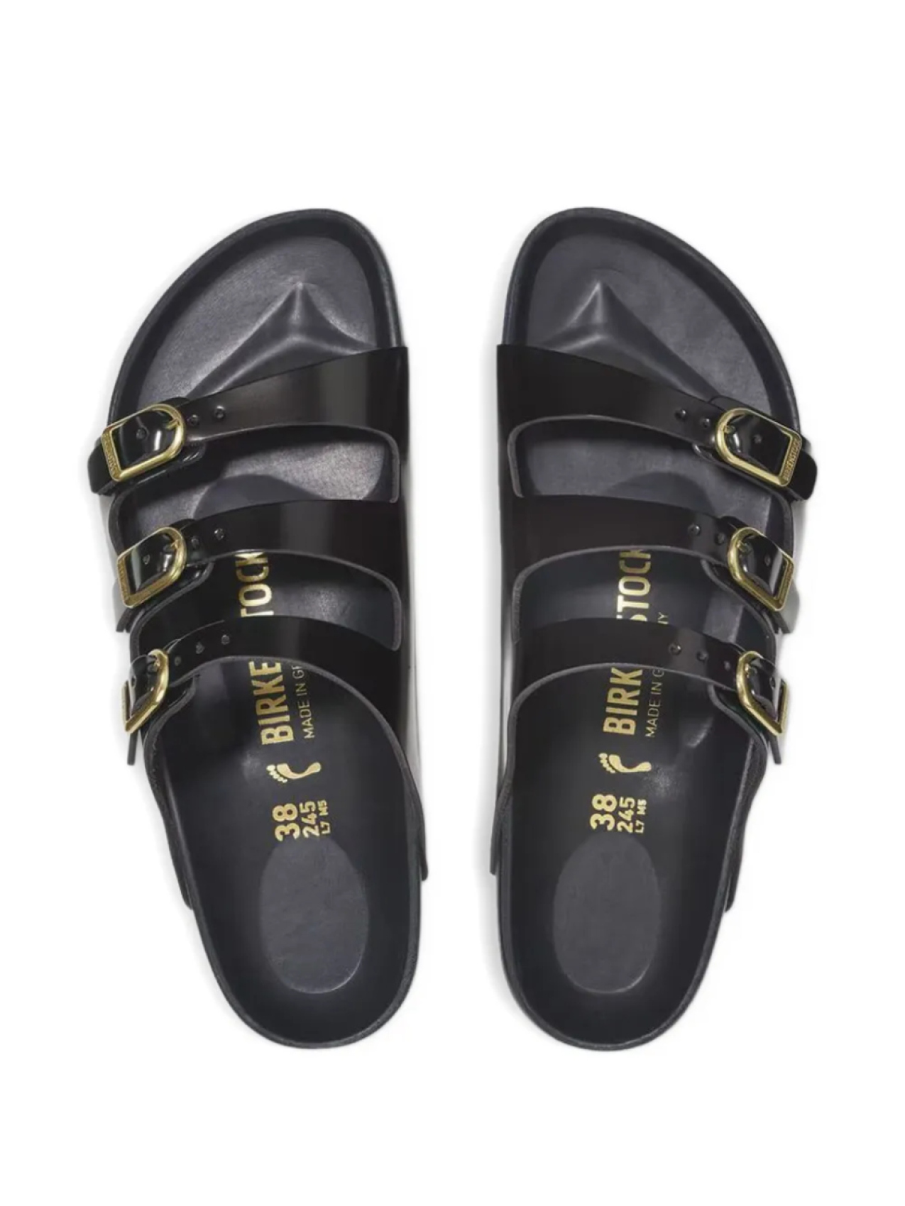 Сандалии-слайдеры Florida с тремя пряжками Birkenstock, черный — фото 3