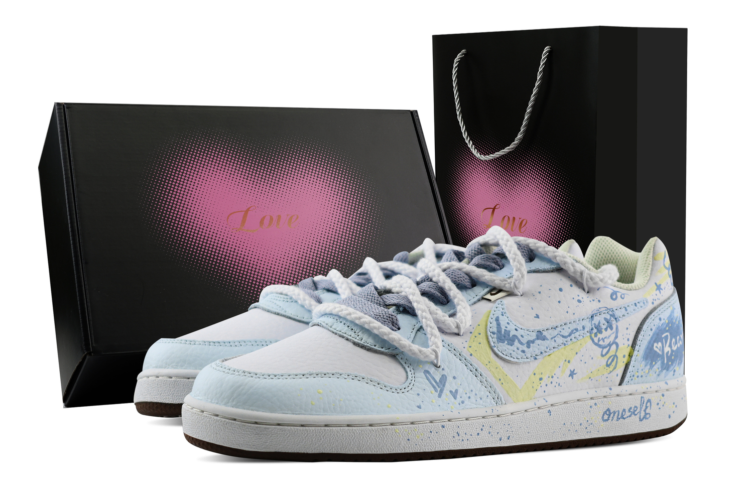 

Nike Eberson sky dream, heart box устойчивые к истиранию низкие кроссовки для скейтборда men's blue white