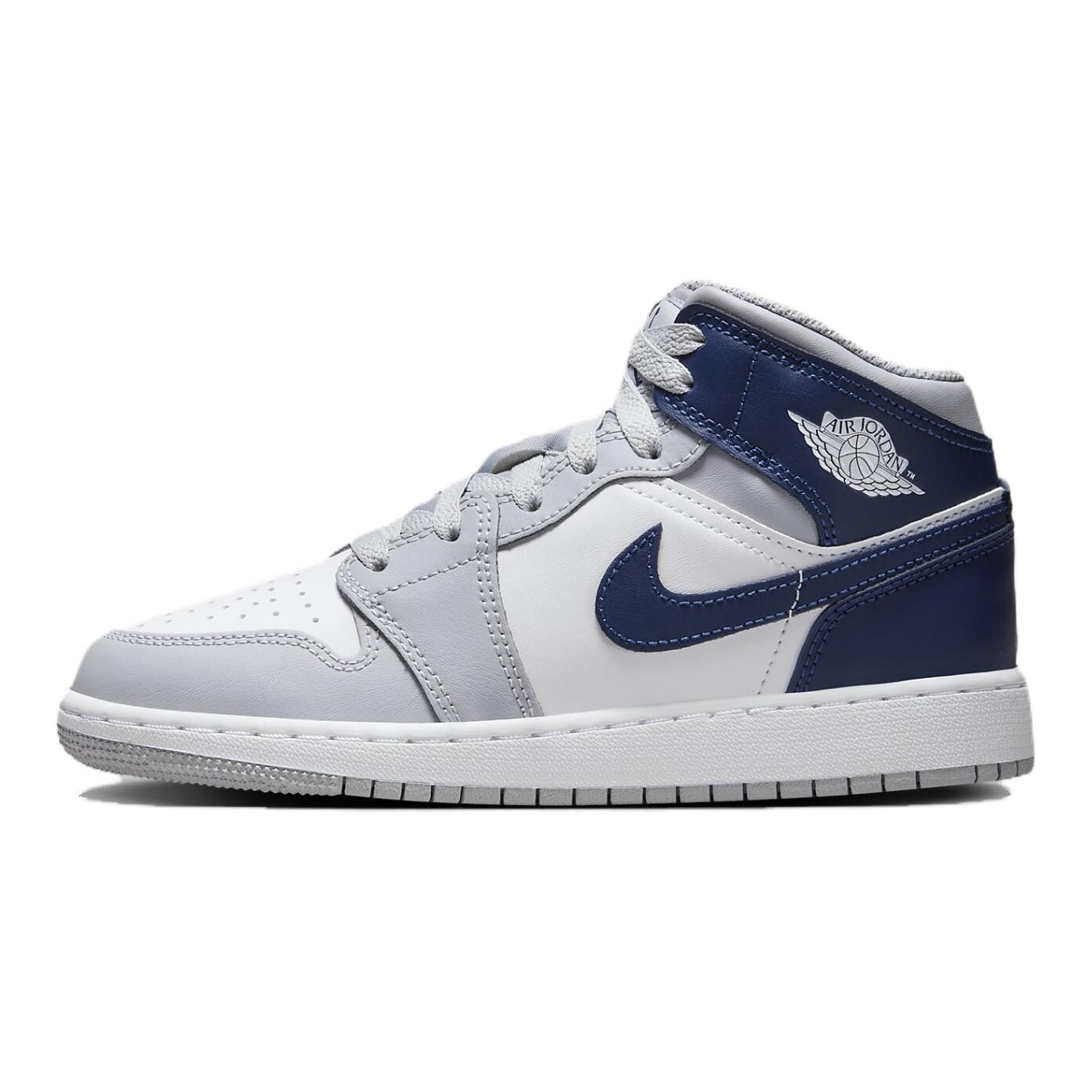 

Баскетбольные кроссовки Air 1 Kids GS Jordan, белый/синий