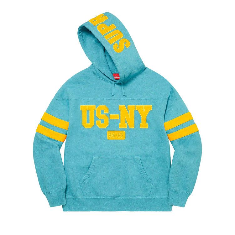 

Толстовка Supreme US-NY Hooded Sweatshirt, Light Aqua