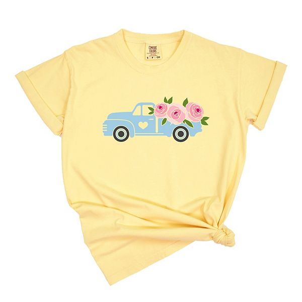 

Весенняя футболка с ретро-грузовиком и цветами, окрашенная в стиле garment dyed Simply Sage Market, Butter, Зеленый, Весенняя футболка с ретро-грузовиком и цветами, окрашенная в стиле garment dyed Simply Sage Market, Butter