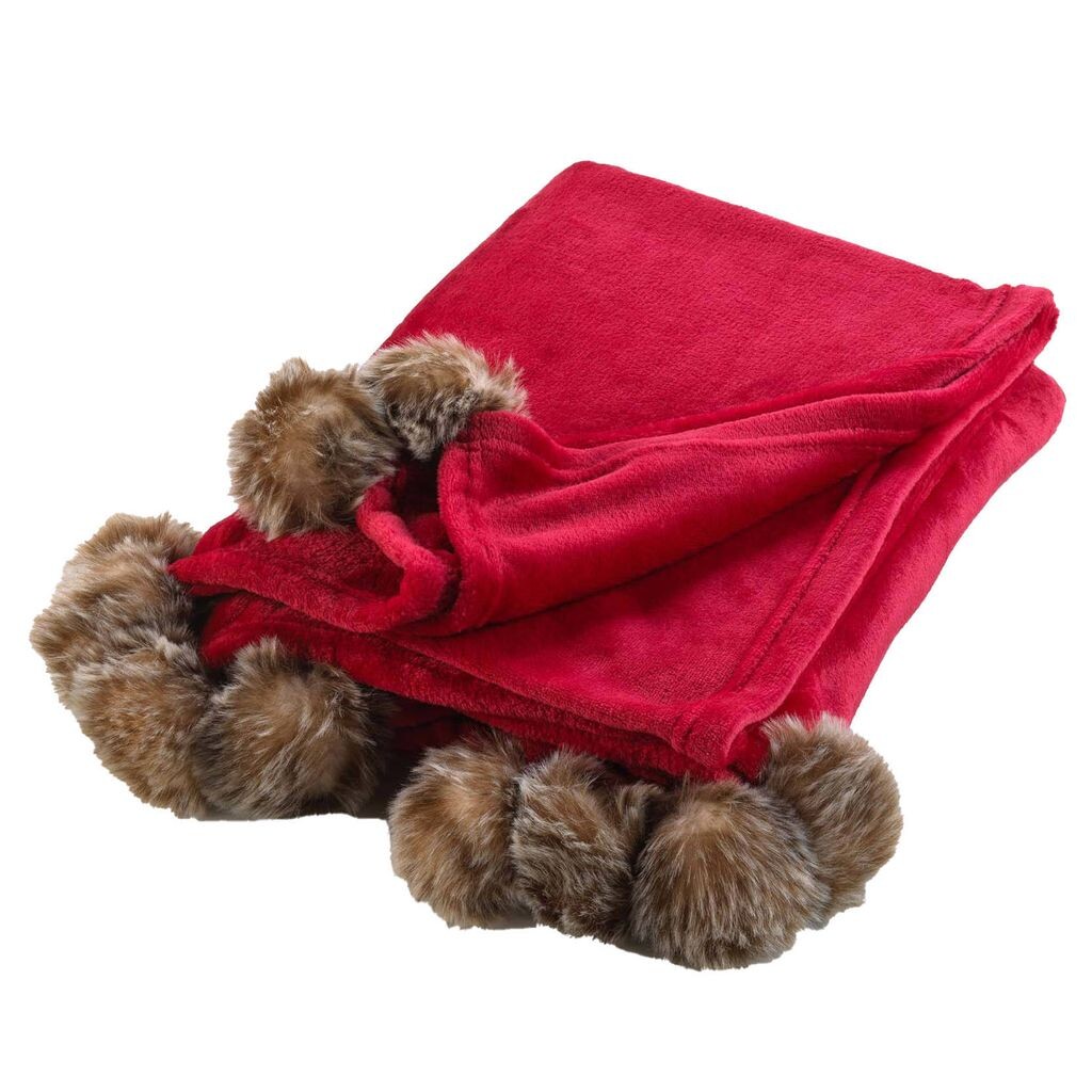 

Мягкий плед SNOWY, с помпонами, приятный, 125 х 150 см Douceur d'interieur