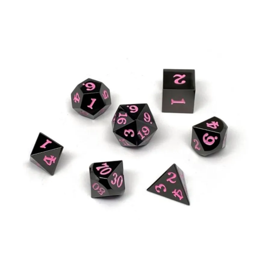 

Gun Metal с розовым (7), Dice - Metal 7 Piece Poly Sets (Easy Roller Dice)