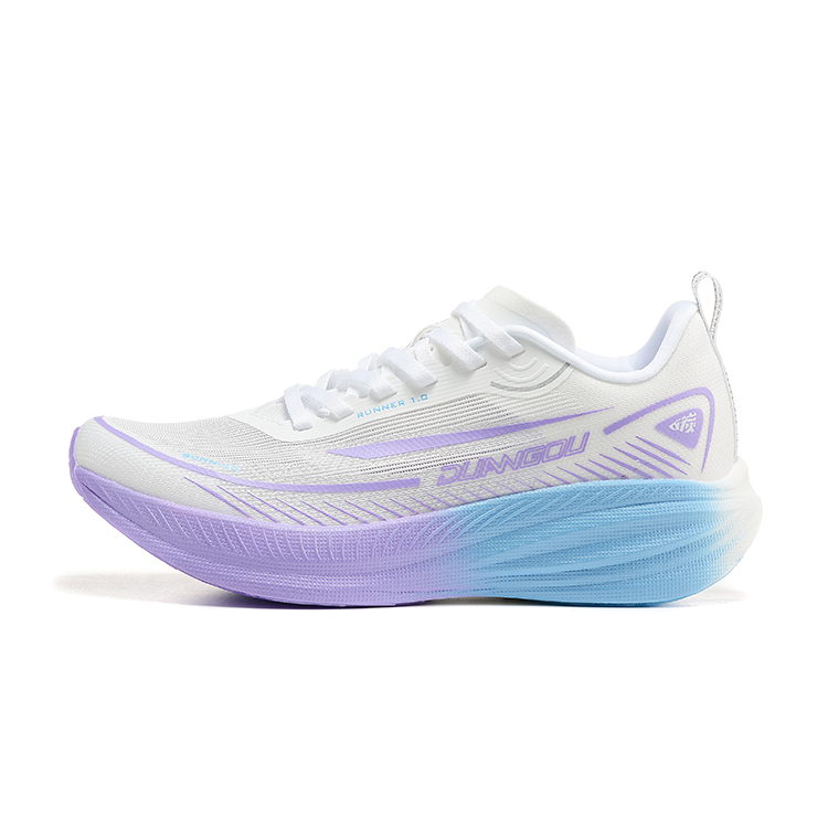 

DUANGOU Амортизирующие противоскользящие и износостойкие кроссовки для бега с балансом отскока и низким верхом Unisex белые фиолетовые