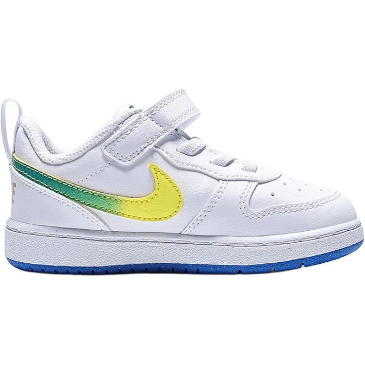 Кроссовки Court Borough Low top для малышей, белый, зеленый, желтый Nike, White Green Yellow — фото 3