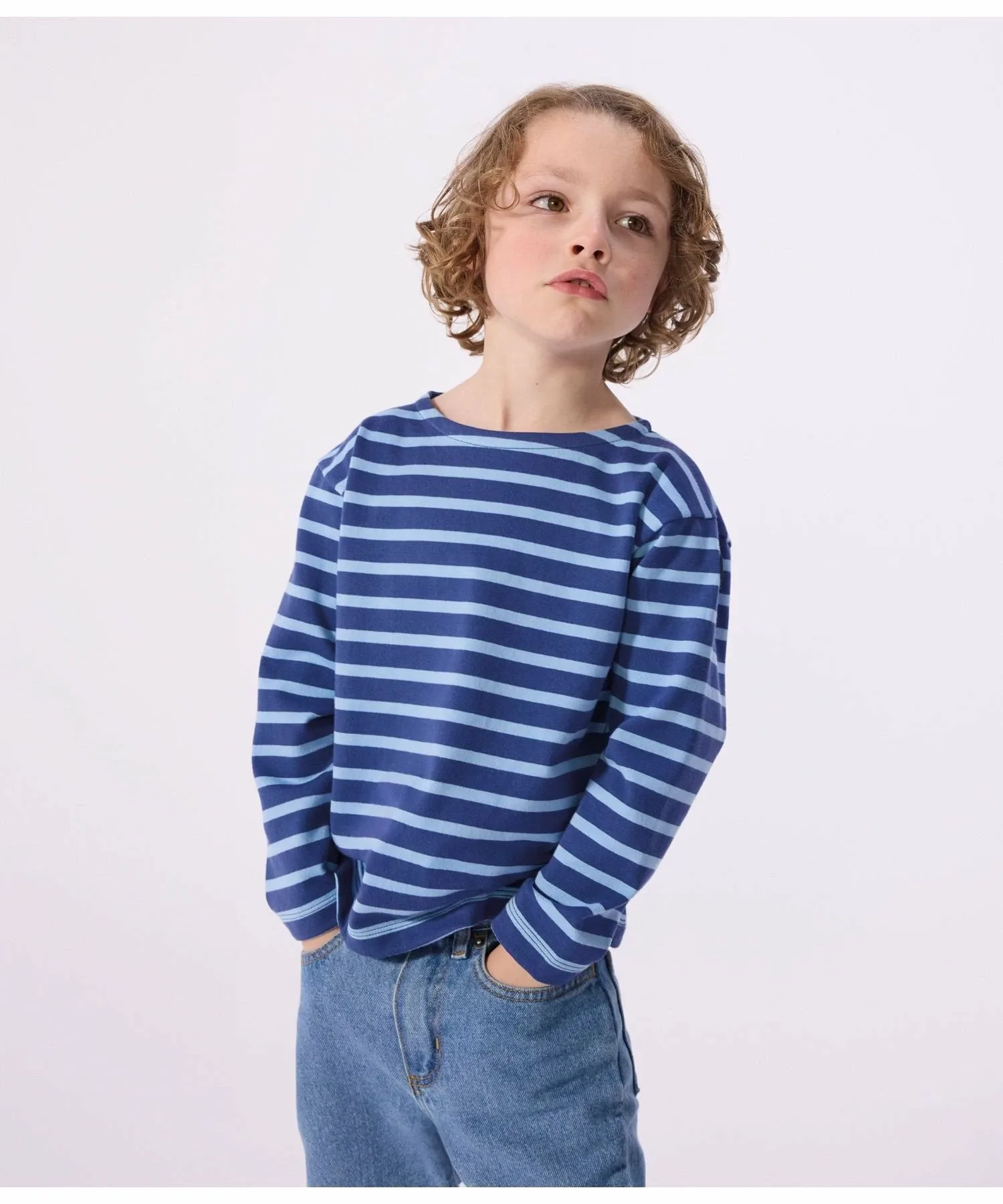 Пуловер Marinière с длинными рукавами PETIT BATEAU, Blue/Light Blue