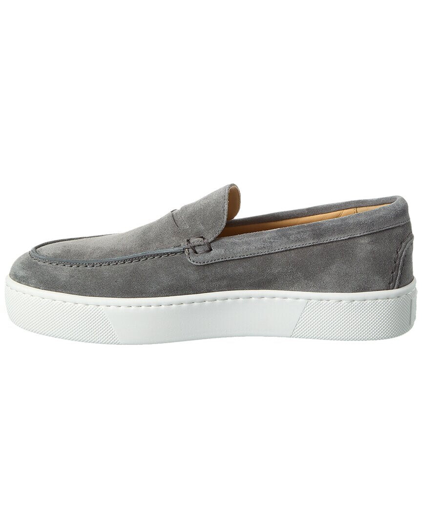 

Christian Louboutin Paqueboat Замшевые кроссовки на платформе, серый