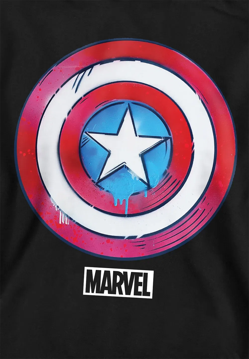Детская худи Marvel Captain America Drip Shield, черный — фото 2