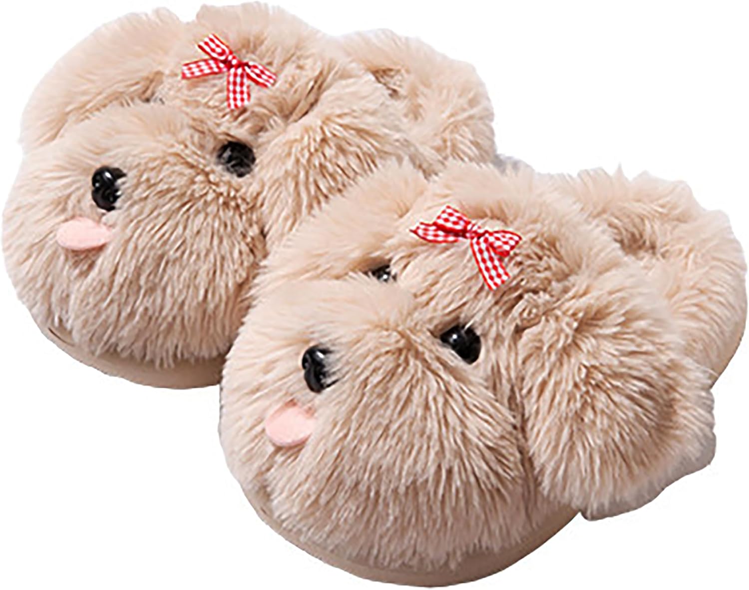 

Мягкие тапочки с изображением щенка для женщин и мужчин, с теплой флисовой подкладкой, зимние милые тапочки в виде собак, домашняя обувь для пар Yafirgeer, хаки