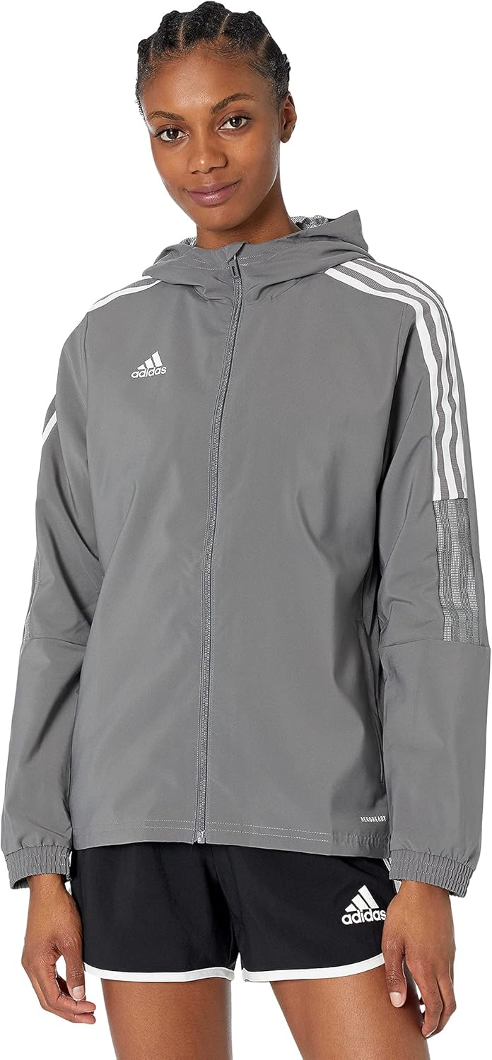 

adidas Женская удлиненная ветровка Tiro 21, Team Grey Four