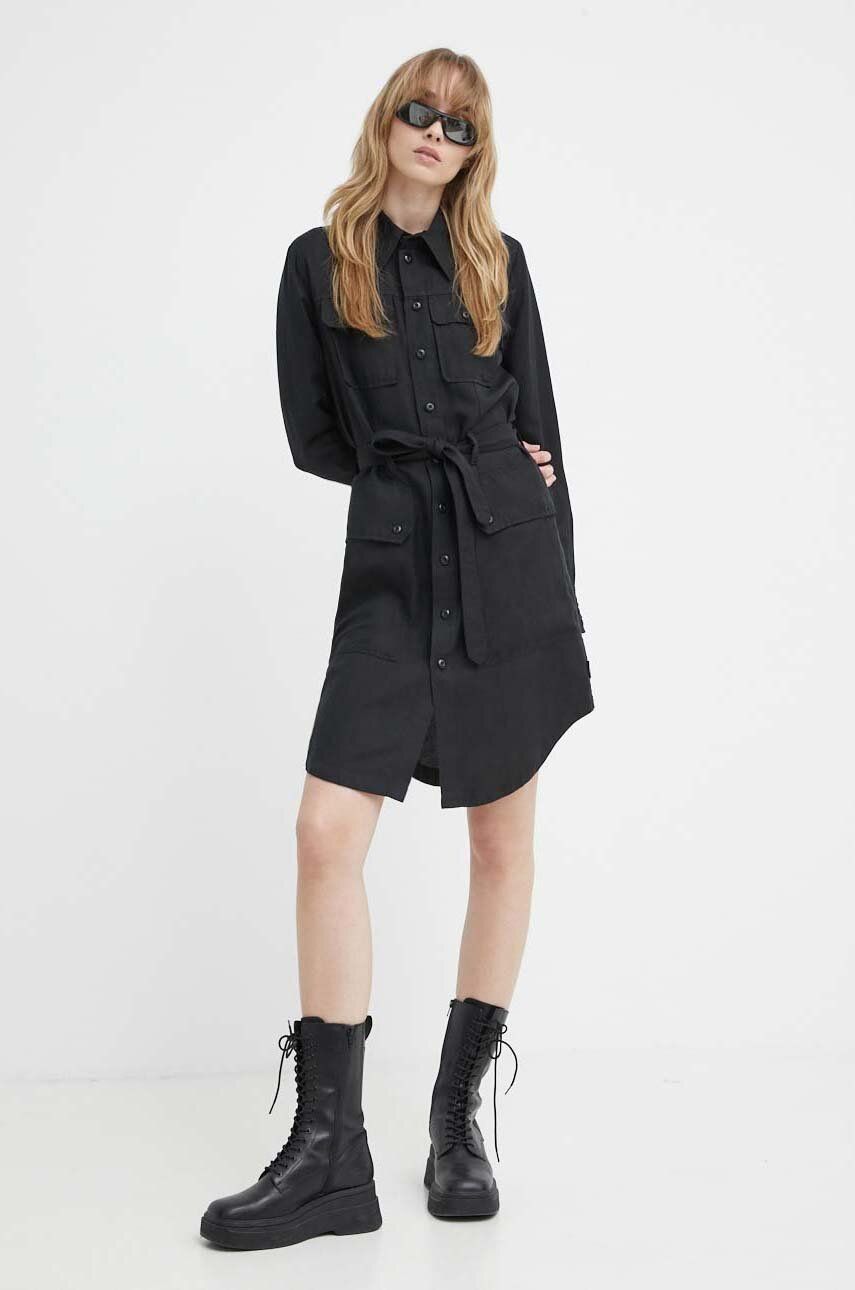 

Платье с добавлением льна G-Star Raw, черный