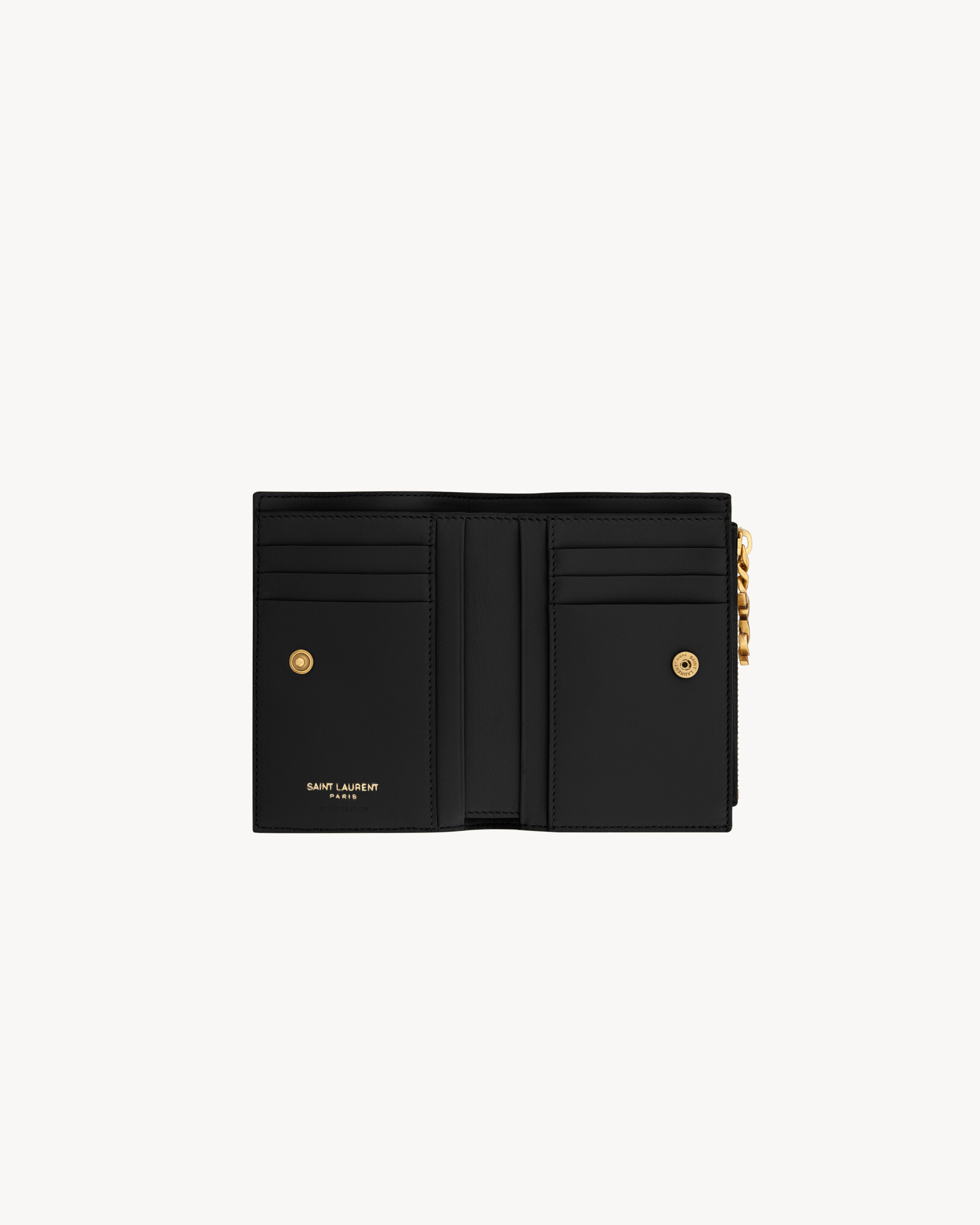 Складной кошелек CASSANDRE BIJOU из кожи GRAIN DE POUDRE Saint Laurent, черный — фото 2