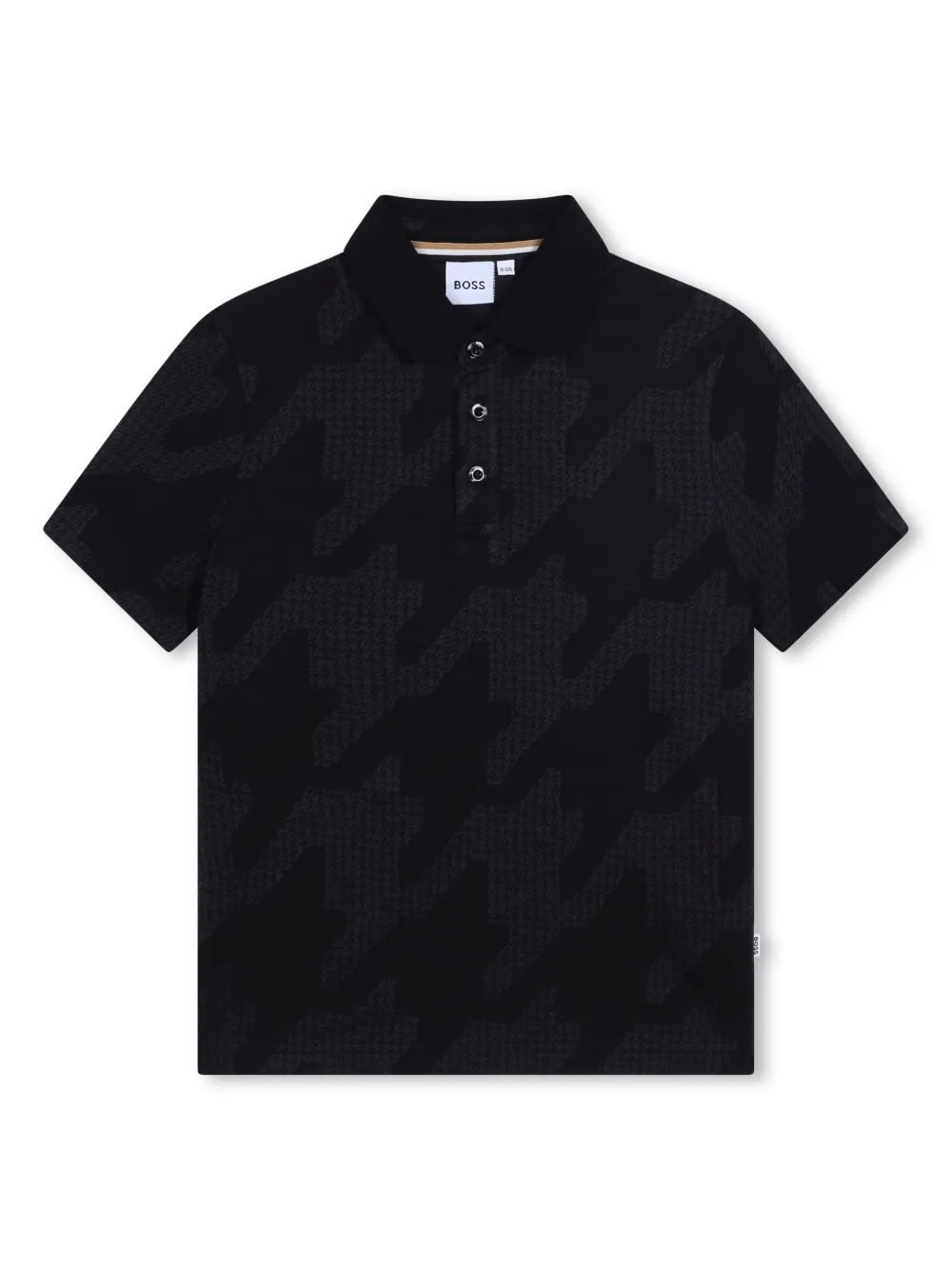 

Рубашка поло в ломаную клетку BOSS Kidswear, черный
