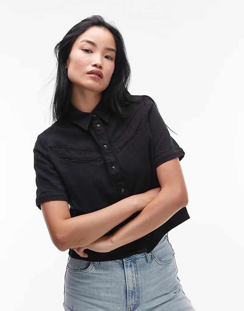 

Джинсовая рубашка Levi's Rinoa с короткими рукавами черного цвета