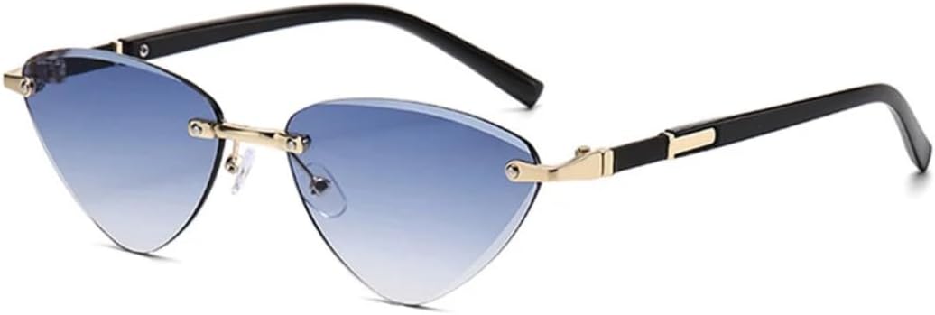 

Солнцезащитные очки с защитой от УФ-излучения UV400 | Безрамочные очки с градиентными линзами "кошачий глаз" | Для женщин и мужчин | Для занятий спортом на открытом воздухе и вождения DSVIGF, Gold-lightblue