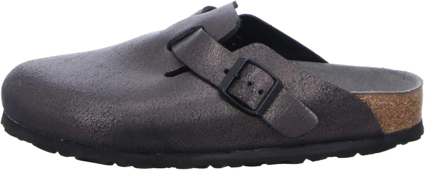 Birkenstock Boston, унисекс - сабо и мюли из нубуковой кожи для взрослых, Black — фото 2