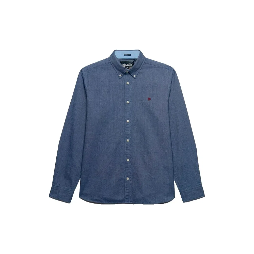 Мужская рубашка с длинным рукавом Preppy Oxford Superdry, Blue — фото 3